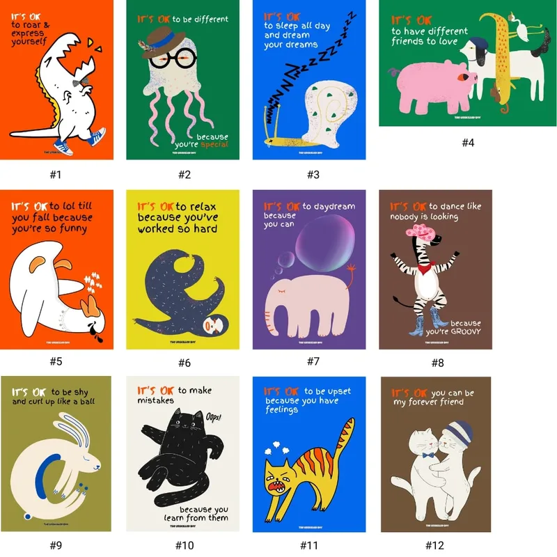 Complete Set: 12 Postcards #1 – #12